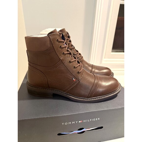 NWB Tommy Hilfiger Men\'s Lace Up Shia Ankle Boots Brown Size US 8 EU 41 [jb] main image 11